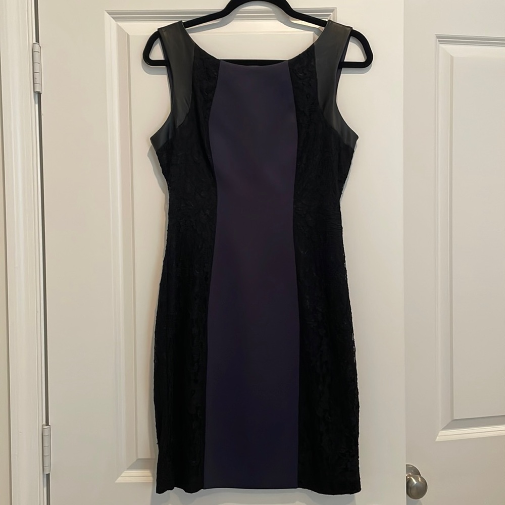 Guess faux leather lace body con dress